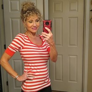 💕 halogen size medium striped top
